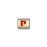 Nomination Composable Classic BUCHST, ROT Edelstahl, Email und 18K-Gold (16_P)